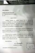 Pressão faz Executivo retirar definitivamente projeto de terceirização de cargos da Prefeitura de Divinópolis da pauta de votação da Câmara oficio sintram prefeito-150